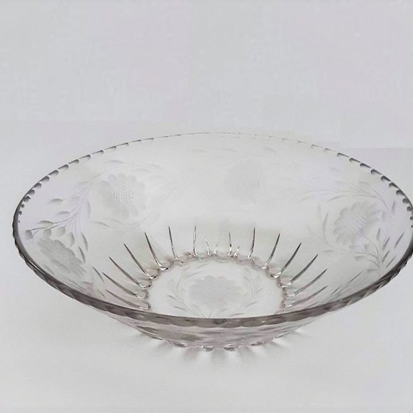 VTG W.J. Hughes Cornflower Bowl 9.5" New Martinsville 'Radiance' Pattern 9.5" - Picture 7 of 9